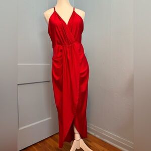 SHEIN Vibrant Red Midi Dress
